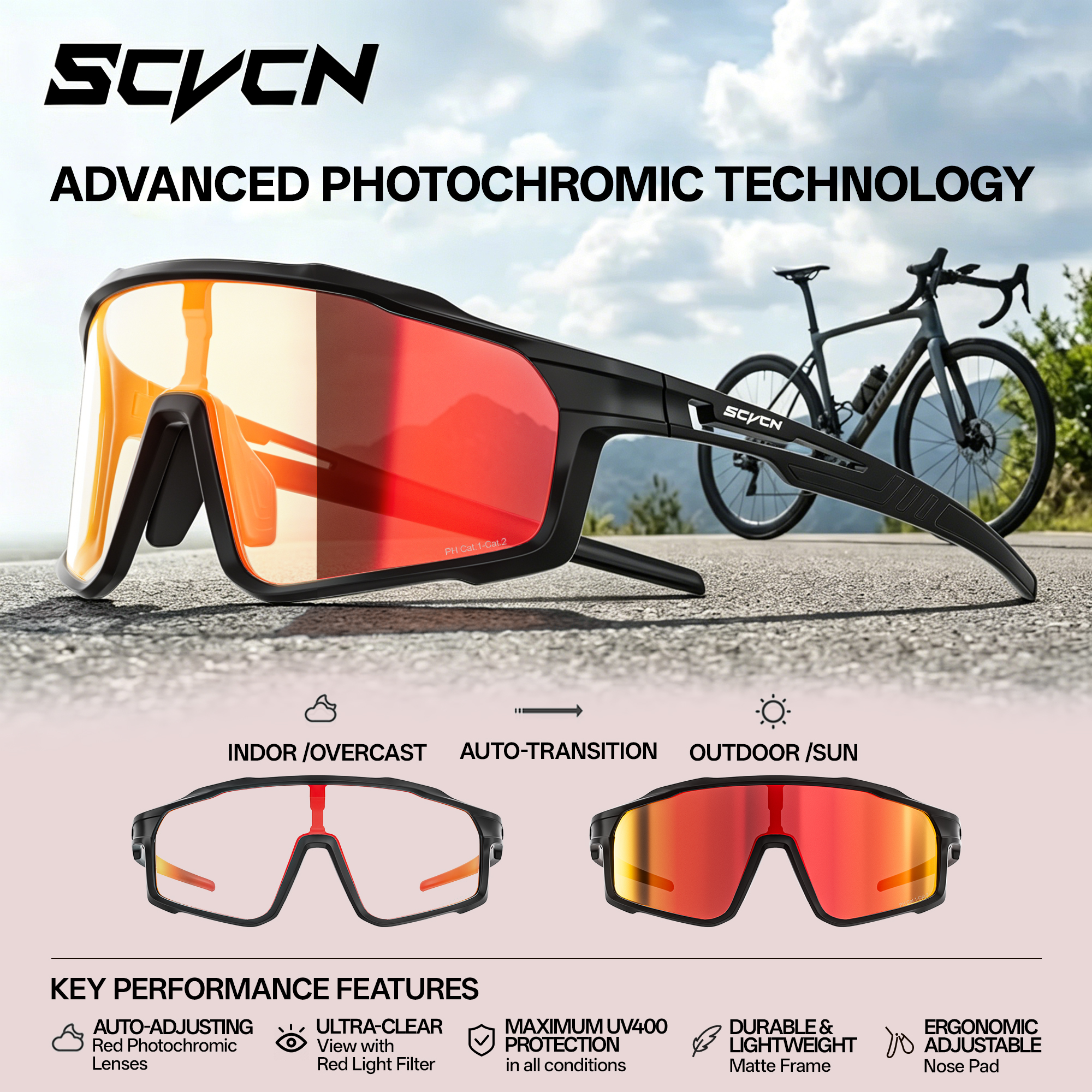 Cyclo Gear - SCVCN UV400 Cycling Baseball Camping Travel
