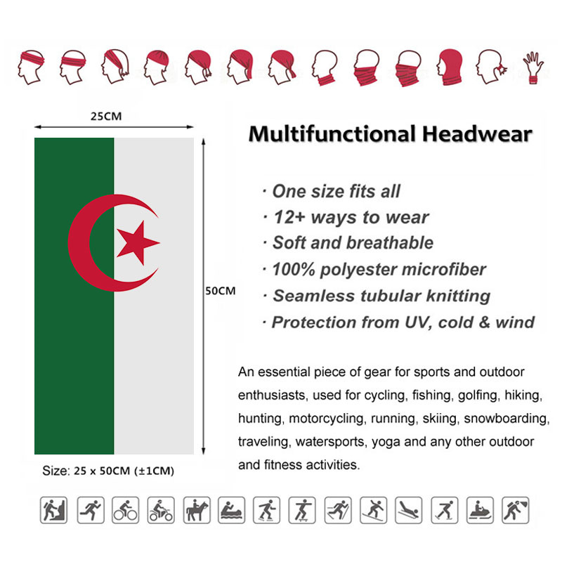 Algeria Flag Printed Bandana H - Cycling Gears incelemesi ve fiyatı